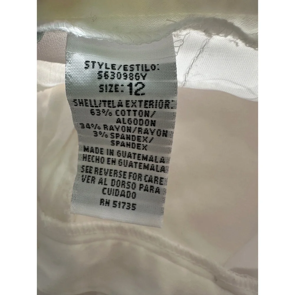 Sag Harbor Stretch White Tapered Dress Pants Size 12, Casual, Spring, Office